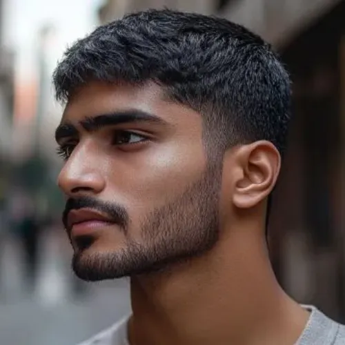 Caesar cut thin hair men India